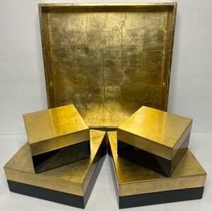 One Kings Lane Gold and Black Decorative Box Set